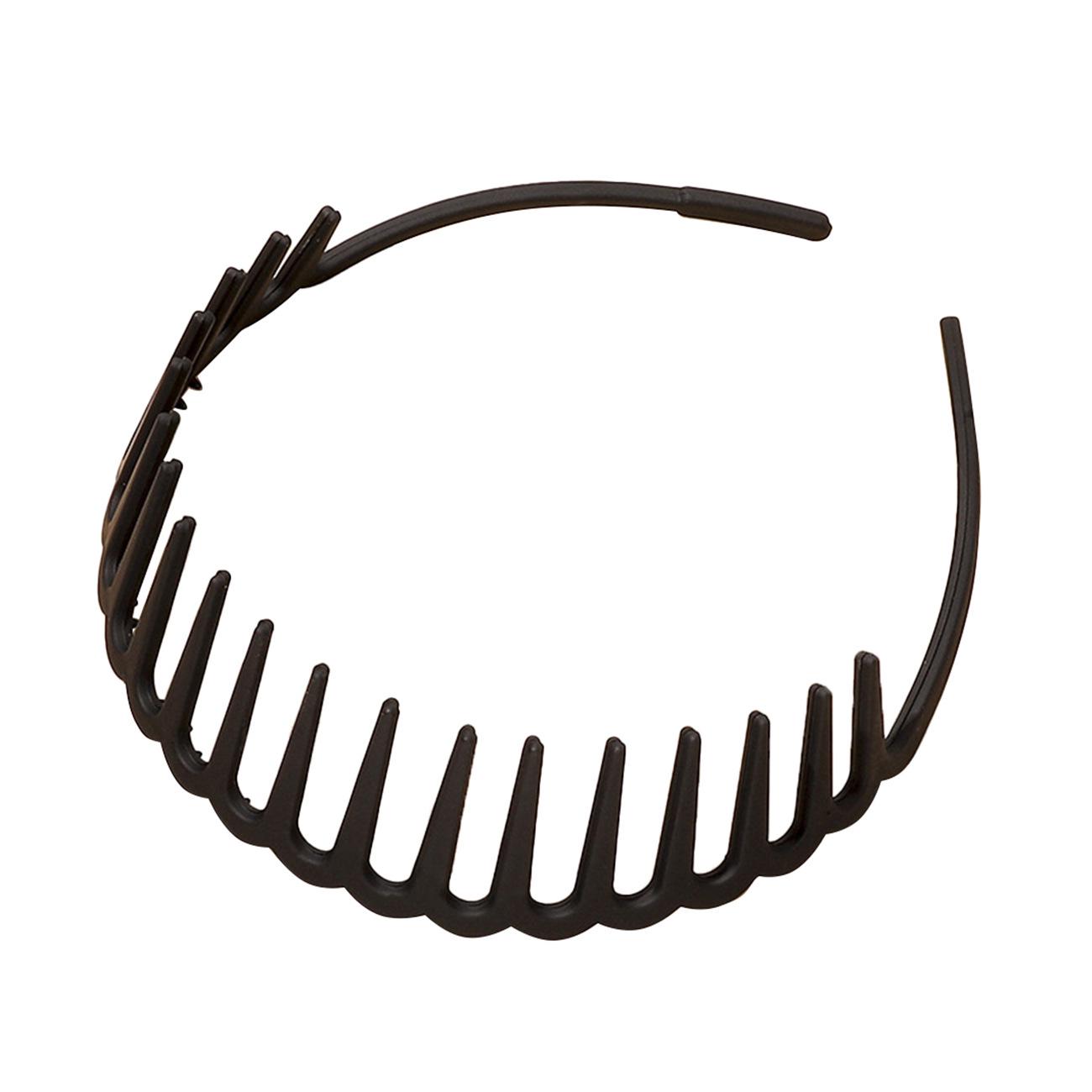 Women s Non-Slip Frosted Tooth Comb Headband for Bangs чёрный
