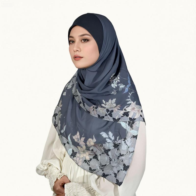 Chin Covering Triangular Headscarf Printed Sun Protection Daily Use Shawl