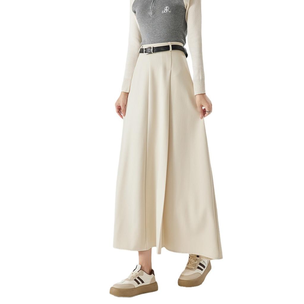 Mellbőség Szoknya Női Őszi és Téli Új Pliszírozott Szoknya Magas Derékkal és Vékonyítással High-end Közepes és Hosszú Szoknya