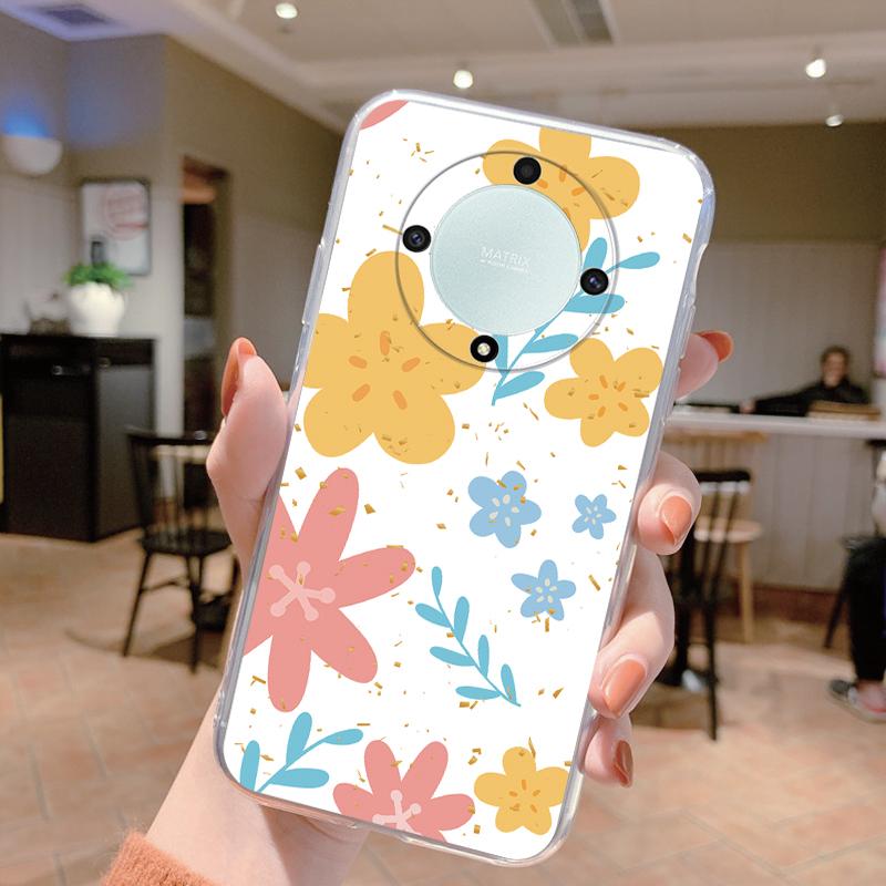 Clear Case For Honor Magic 5 Lite X9a Shockproof Cover Cartoon Cute Cat Soft Silicone Fundas For Honor X9c X9b Women Clear Bags