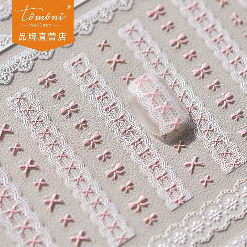 

Tomoni Embossed Nail Sticker Best Selling Retro Nail Sticker Japanese Style Lace Bows 3493 Default