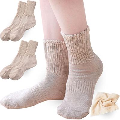 Camel Silk Made In Authentic Camelya Bonus Warm Natural Camel Cotton & Double-Knit Socks, Unisex, 2-Pair Set, Japan, Tennen-ya Product, Included,