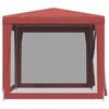 Party Tent with 4 Mesh Side Walls Red 2.5 X 2.5 M HDPE