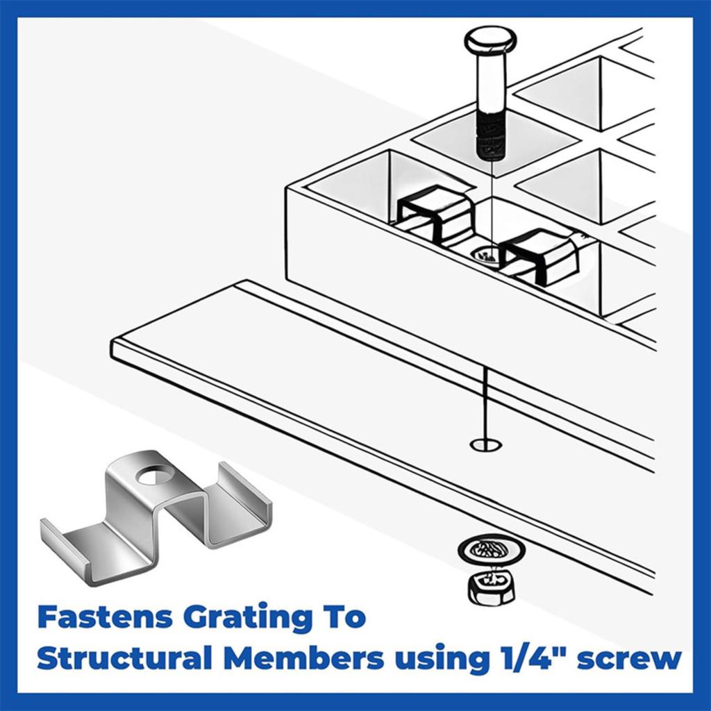 Galvanized Grating Saddle Clamps, Grating Clamp Fixing Sets, Fasteners For Industrial Floor Drainage Systems