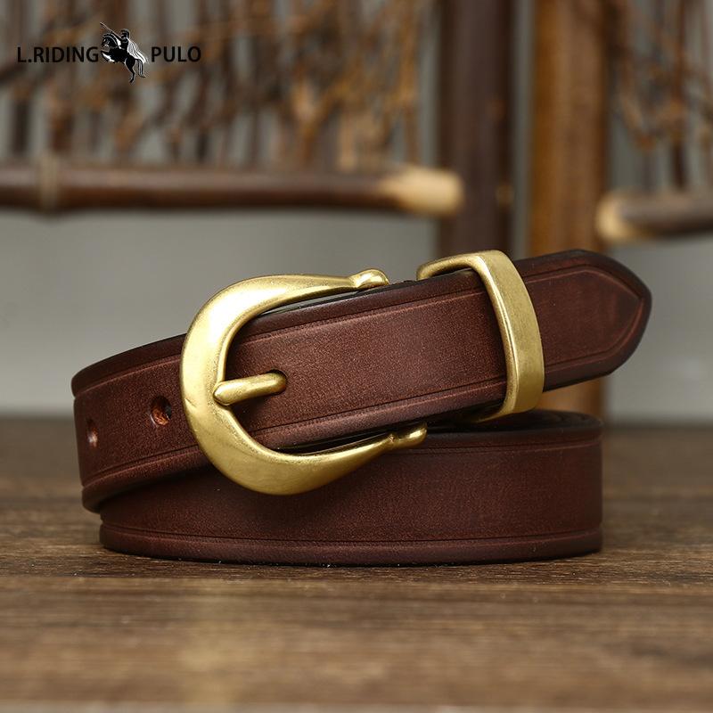 Genuine Leather Belt for Women Korean Style Trendy All-match Personality Retro Top Layer Pure Cowhide Jeans Belt