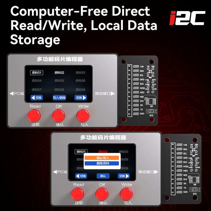 I2C EPR32 Charging Baseband Chip Programmer Read&Write of Chip Data for IPhone 5-17 PM IPad Macbook Android Boot Analysis Tools