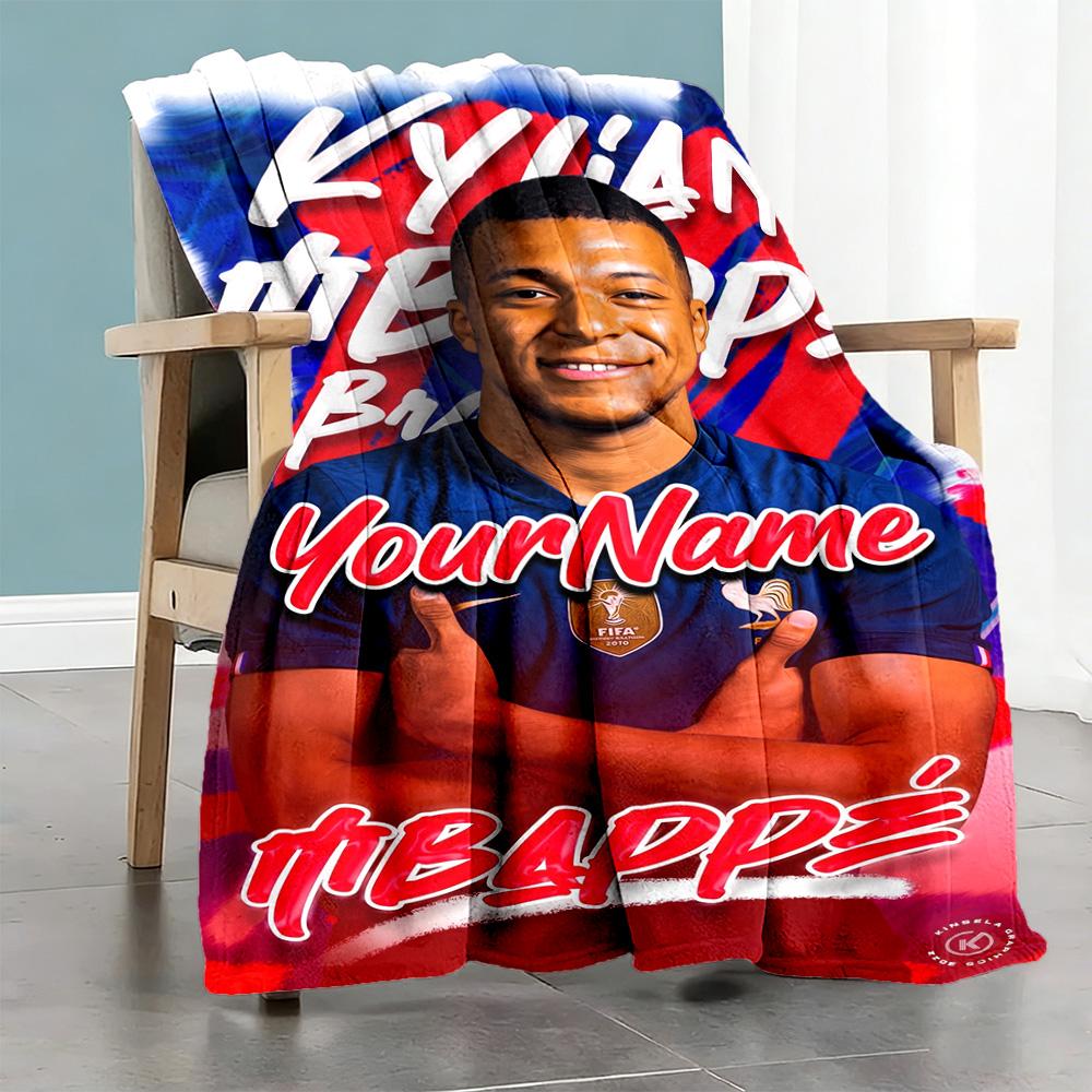 Mbappe 108 Personalized Text Blanket Lightweight Personalized Blanket Warmthful Decor Great for Bedding Picnics Home Decor Sofa