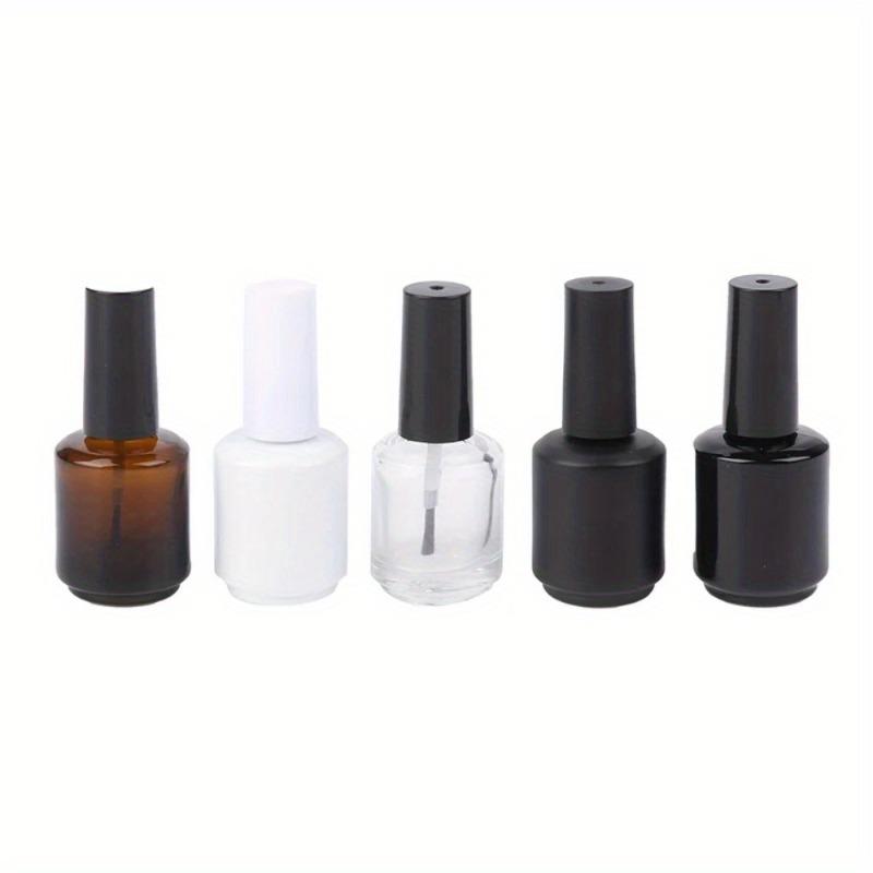 5 pezzi 15ml Bottiglietta Trasparente in Vetro per Smalto Vuota con Tappo Pennello Contenitori Cosmetici Bottiglie in Vetro per Unghie con Pennello