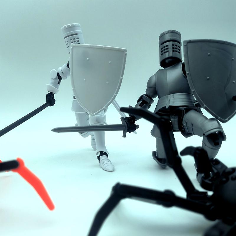 Knight Action Figures Paladin 13 Jointed Movable Shapeshift Robot 3D Printed Mannequin Character Assembl Toys Kids Gifts