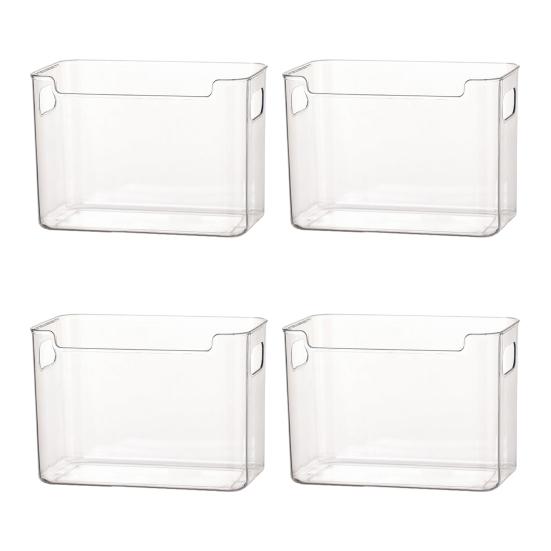 Boîte de rangement pour porte latérale de réfrigérateur Bacs de rangement en plastique transparent Empilables Organisateur de cuisine pour viande Snacks et Boissons