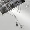 Irregular Acrylic  Sweater Chain Necklace For Women  Long Black  Pendant Necklaces Jewelry Gift