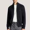 Tommy Hilfiger Cardigan a Maglia da Uomo Colore Unico Semplice Versatile Logo Old Money Ricamato Collo Alto Manica Lunga Primavera Autunno cardigans da uomo 78J9322-001