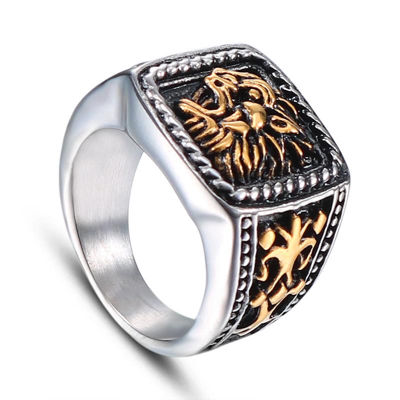 European and American Retro, Lion Head Cross, Men s, Domineering Personality Ring, Titanium Steel Head 2026 8
