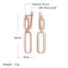 Glossy Hollow Rectangle Drop Earring For Women Fashion Natural Zircon  Rose Gold Color Daily Fine Ethnic Jewelry