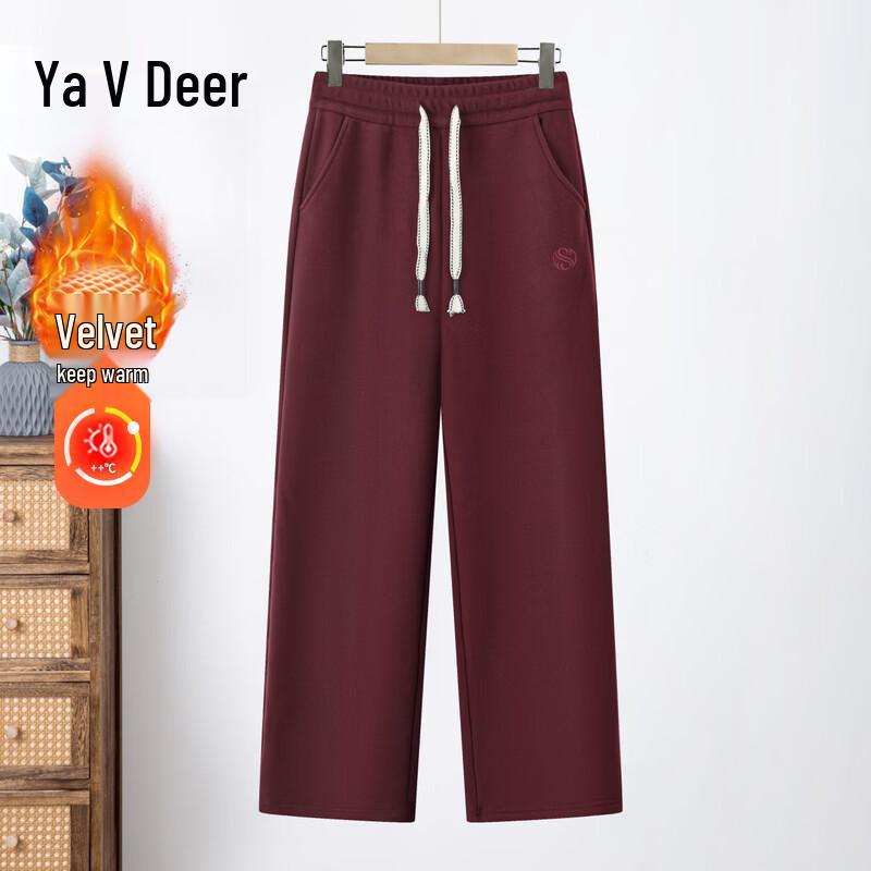 Yalu Women s Fleece-Lined Straight-Leg Casual Pants 5XL