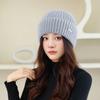 New Winter Hat for Women Knitted Versatile Warmth and Thickened Fashionable Wool Grandma Style Big Head Cold Hat