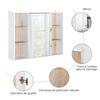 Bathroom Mirror Cabinet, Wall Mounted Storage Cabinet with Open Cupboard and Adjustable Shelf, White