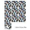 10pcs/set 10/15/20/30cm Flat Marble Mosaic Hard Tiles Wall Sticker Kitchen Bathroom Floor Diagonal Decor Wallpaper PVC Art Mural