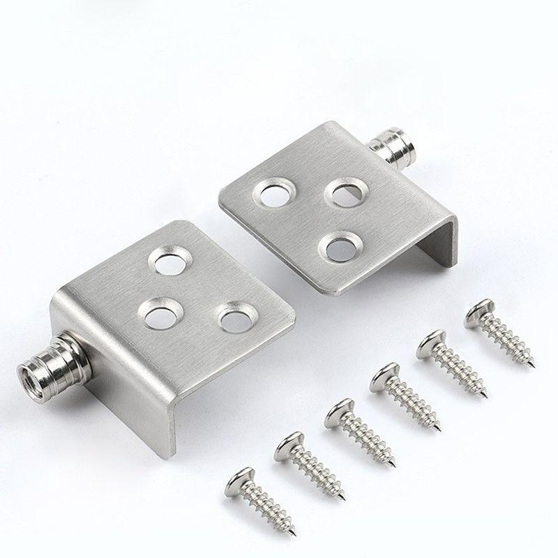 1/10set Stainless Steel Concealed Hinges Invisible Cabinet Door Pivot Corner Codes Adjustable Rustproof Heavy Duty Brackets