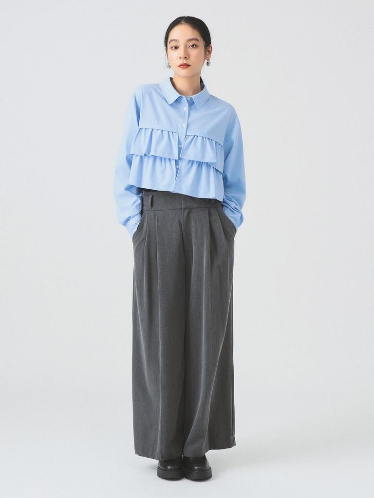 Ray Beams Damen Stufen-Cropped-Shirt, Größe L/S, Einheitsgröße, Blau