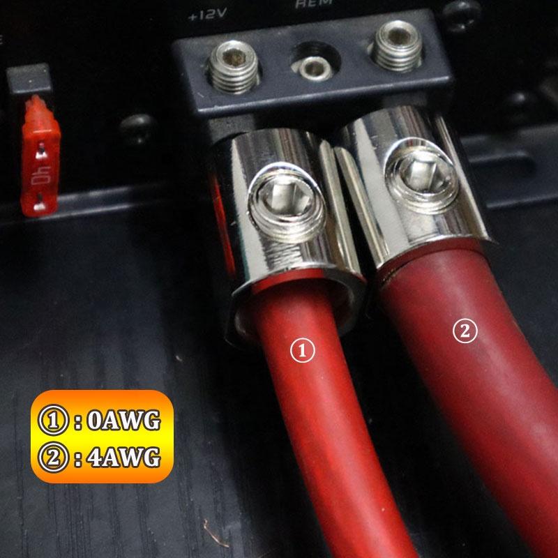Hight Quality 2 Stinger Power Ground Wire Reducer 0 To 4 Gauge Pin Amplifier Connection