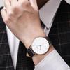 Quartz Watch with Swiss Sapphire White Black Leather Slim Water Minimalist Perfect for Business 41mm A.b.art Men's Movement, Crystal, Dial, Strap,