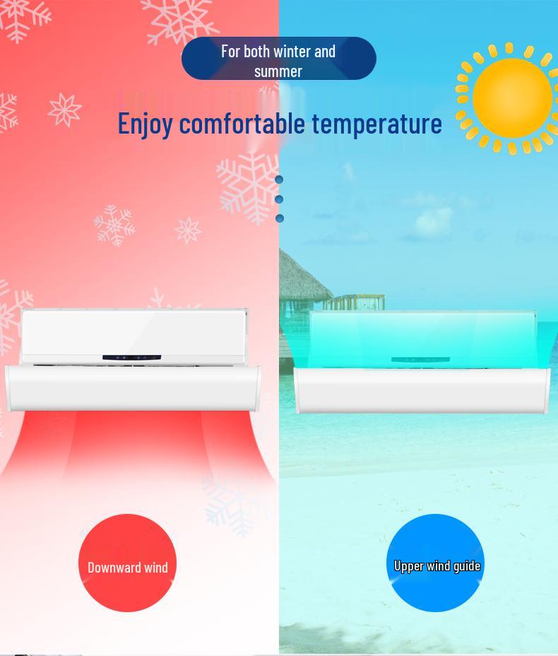 Universal Wall-Mounted Air Conditioner Wind Deflector for Cooling and Windproofing
