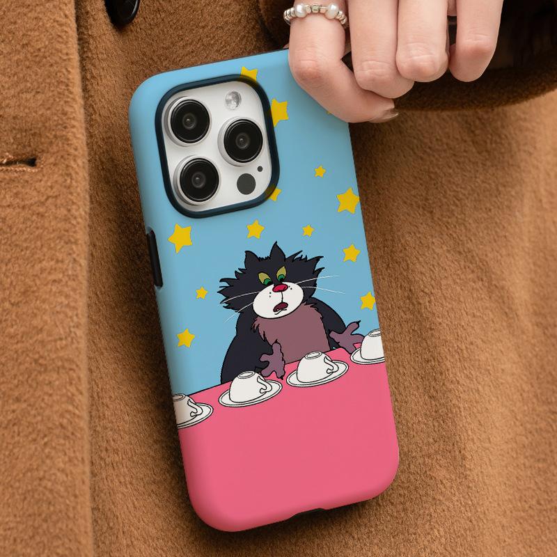 Applicable to iphone11promax mobile phone case Apple 11 cartoon cat simple 11plus film two-in-one
