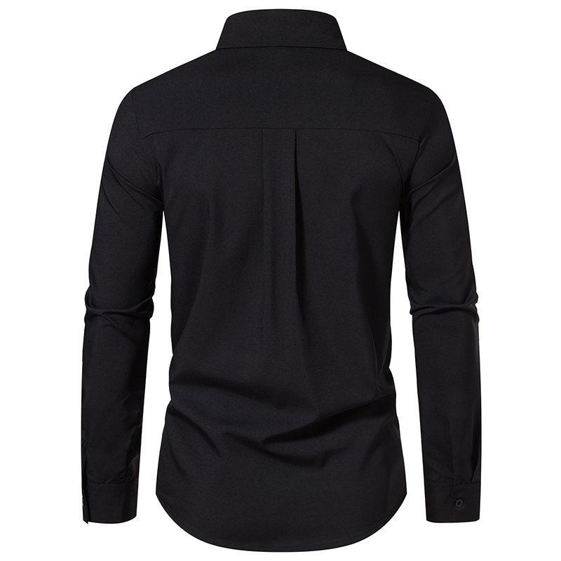 Camasi barbati Moda Noua petrecere Rochii de mireasa Culoare uni Casual Rochii camasa cu maneca lunga