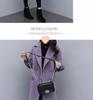 2025 Autumn/Winter Purple Wool Lantern Sleeve Mid-Length Women's Coat