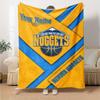 Name Custom Denver Nuggets Print Flannel Blanket High Quality Warm Comfortable Cover for All Seasons Perfect for Gifts Home Decor