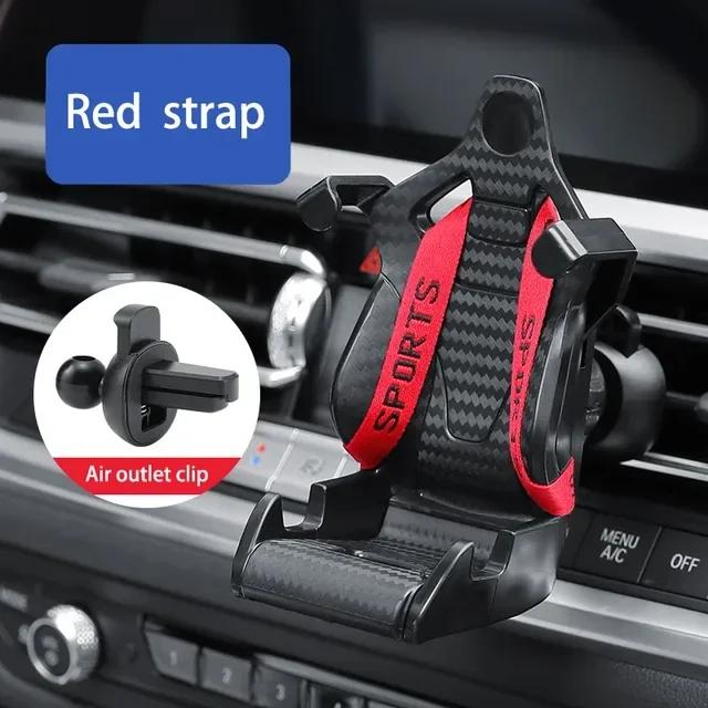 360 Carbon Fiber Pattern Racing Seat Shaped Car Phone Bracket GPS Support For Different Phone Models Air Vent Universal Tools Ne