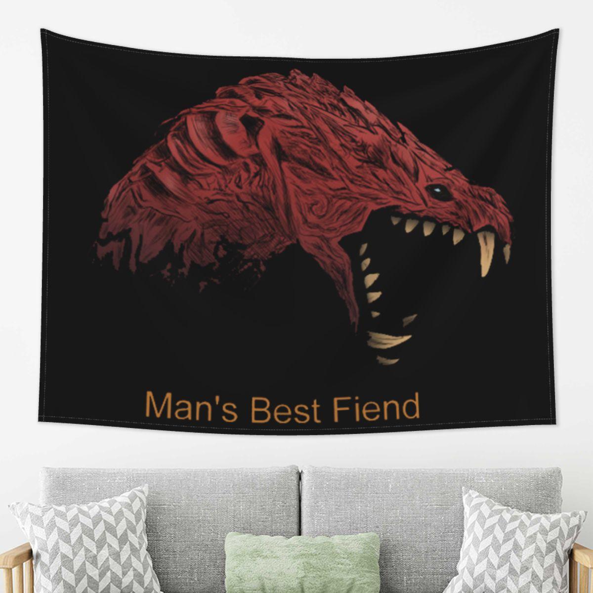 

Odogaron Mans Best Fiend Tapestry Wall Hanging Aesthetic Home Decor Tapestries for Dorm Room 74x94cm(29x37in)