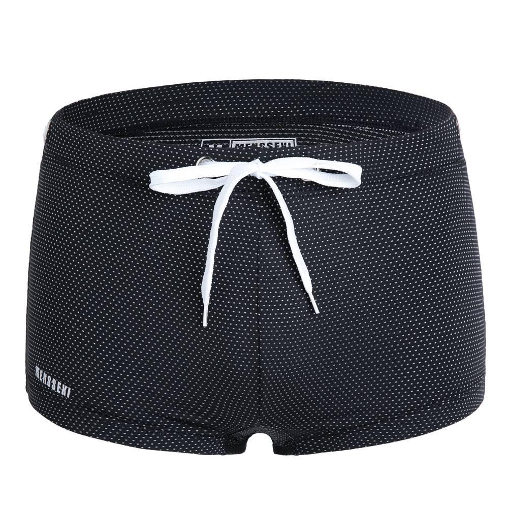 Men's Low-Waist Waterproof Swim Trunks - Drawstring Nylon Square Leg Design for European and American Markets