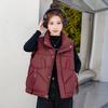 Daunenweste Jacke Damen Herbst und Winter neue Mode kurz Oberbekleidung verdickter Stehkragen ärmellose Baumwollweste