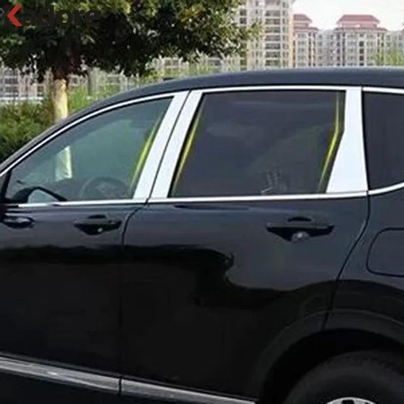 For Honda CRV CR-V 2017-    Steel Window Center Pillar Cover Trim Middle B C Pillars Post Strip Car Accessories