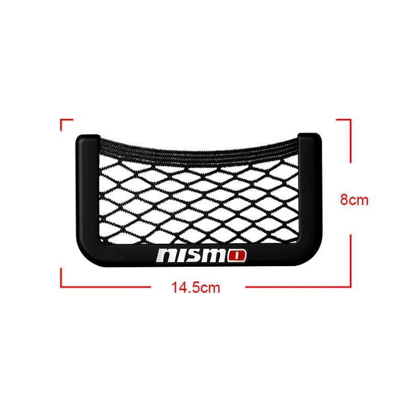 New Car Net Bag Phone Holder Organizer Car Seat Side Back Storage Bag For Nissan Nismo Teana Skyline Juke X-trail Almera Qashqai
