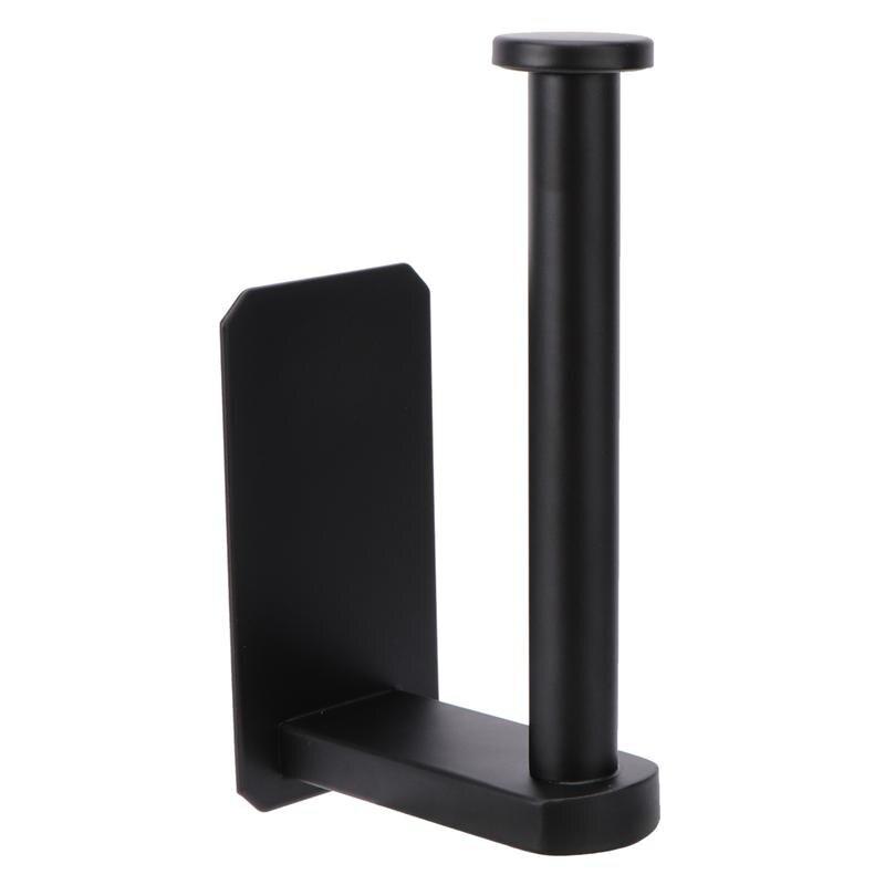 Toilet paper holder Toilet paper holder without holes Stainless steel towel holder for bathroom Black | document holder (black)