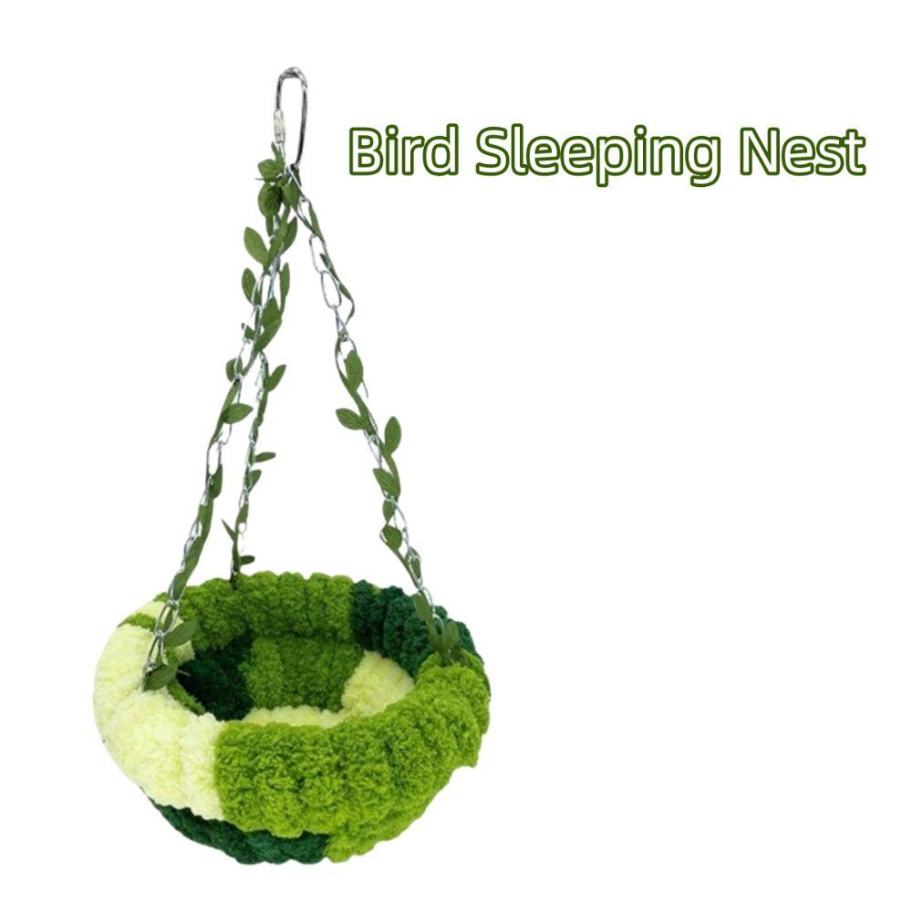 Coral Fleece Bird Sleeping Nest Green Winter Nest New Bird Cage Hammock for Small Pets