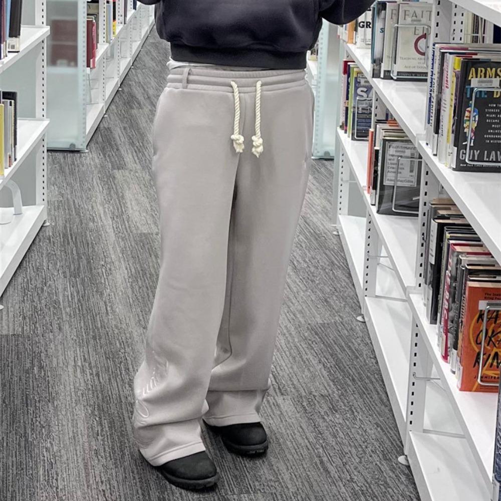 Y2K Herre Joggebukser Gotisk Trendy Dobbel Midje Unisex Joggebukser Hip Hop Amerikansk Stil Retro High Street Casual Treningsbukser