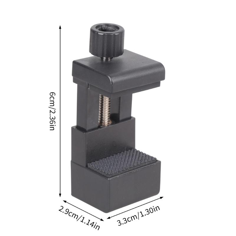 Adjustable Camera Mounting Clip Double 1/4 Thread Holes For Table Tube Fitting 17mm To 45mm Diameter Objects