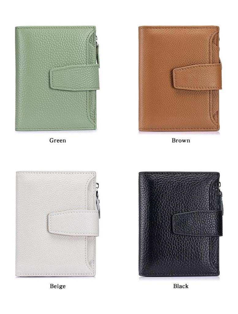 Damski portfel ze skóry naturalnej z blokadą RFID, z portmonetką i uchwytem na karty