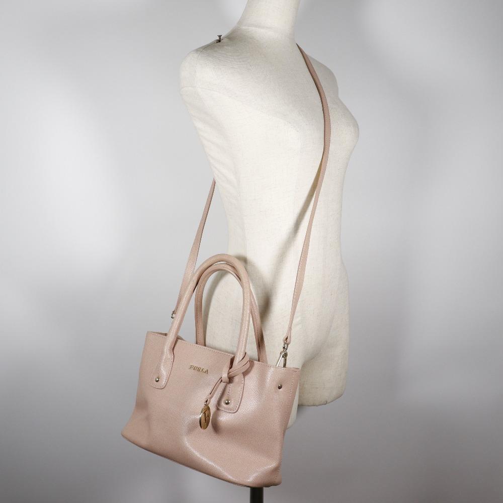 Furla 2WAYShoulder Handbag Pink Leather Women Used