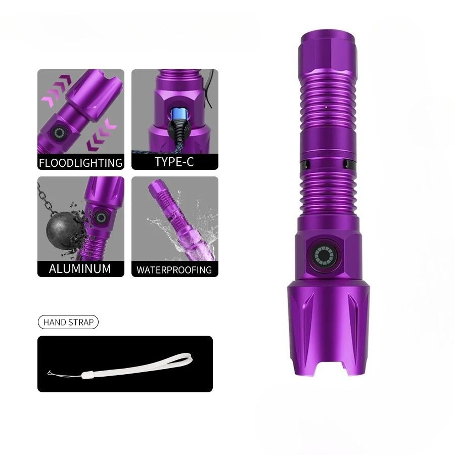 395nm UV LED Portable Flashlight Black Light Wavelength Violet Flashlight Pet Urine Scorpion Hygiene Detector Use 18650 Battery