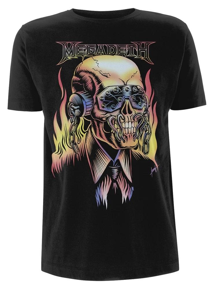 Megadeth Flaming Vic Dave Mustaine Thrash Metal Tshirt Unisex
