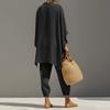 Ladies' Color Casual Lazy Loose Shirt Set