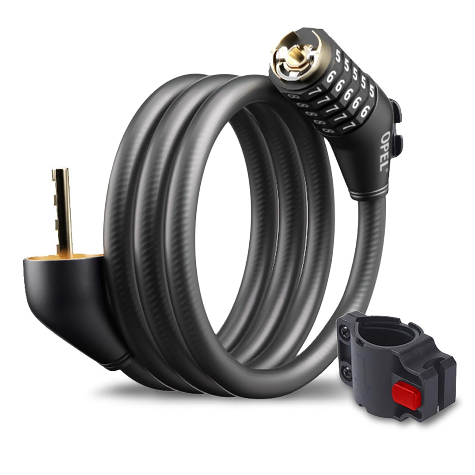 

Bicycle Combination Wire Zinc 12mm 400g Lock, Lock, Lock, Alloy, Diameter, 1.2m Length, Weight, High-Strength PVC, Password-Settable, 5-Digit чёрный