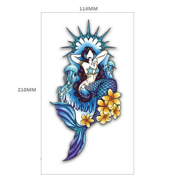 Red Rose Flower Arm Half Arm Tattoo Sticker Owl Hourglass Geometry Water Transfer Set Sticker