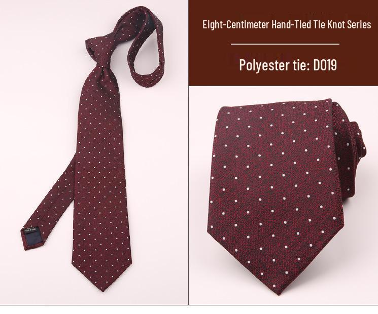 8cm Men's Formal Striped Plaid Tie for Business, Wedding, or Professional Wear - Black or Red, Korean Style