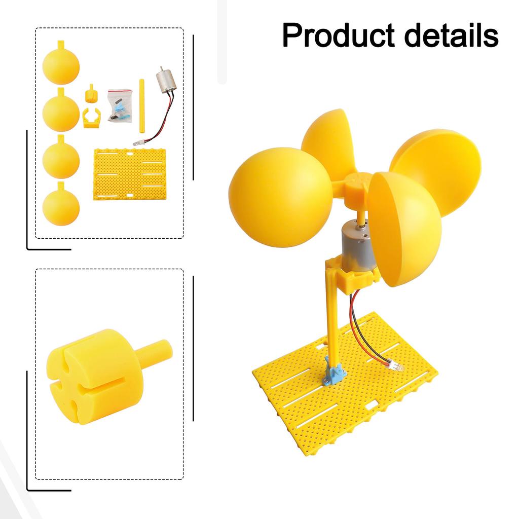 Wind Turbine Generator Kit with DC Brushless Motor Holder Blades for DIY Science Learning Wind Power Educational Projects